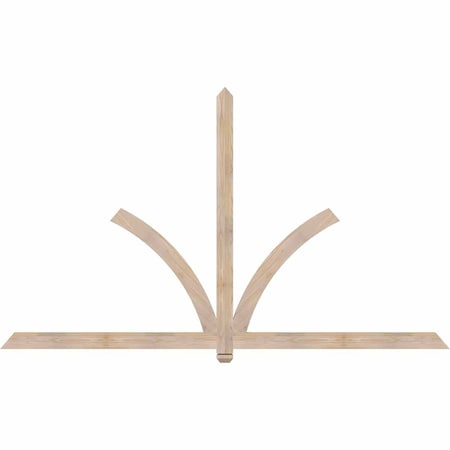 Ekena Millwork Redmond Smooth Timber Gable Bracket, Douglas Fir, 96"W x 56"H x 1 1/2"D x 3 1/2"F, 14/12 Pitch GBW096X56X0204RED00SDF